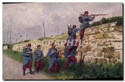 Cartes postales Militaria En embuscade