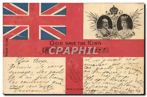 Cartes postales Drapeau Femme God Save the King