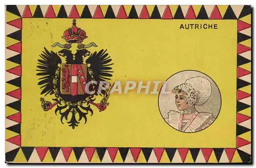 Cartes postales Drapeau Femme Autriche Austria
