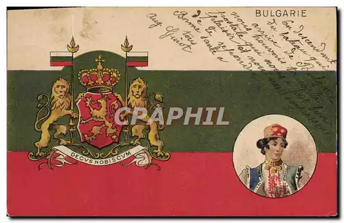 Cartes postales Drapeau Femme Bulgarie Bulgaria Lion
