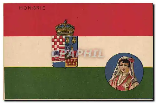 Ansichtskarte AK Drapeau Femme Hongrie Hungary