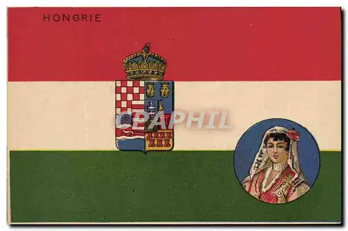 Cartes postales Drapeau Femme Hongrie Hungary