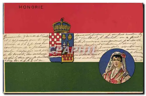 Cartes postales Drapeau Femme Hongrie Hungary