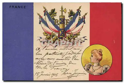 Cartes postales Drapeau Femme France