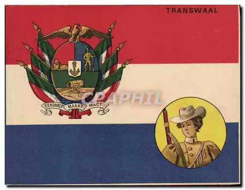 Cartes postales Drapeau Femme Transwaal Transval Afrique du Sud