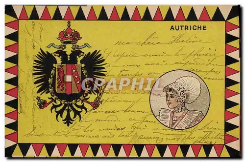 Cartes postales Drapeau Femme Autriche Austria Aigle