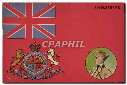 Cartes postales Drapeau Femme Angleterre Lion Licorne