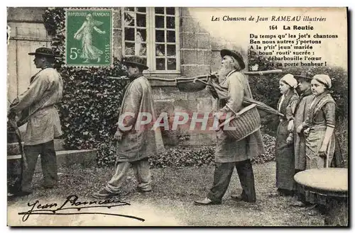 Cartes postales Folklore Les chansons de Jean Rameau illustrees La routie