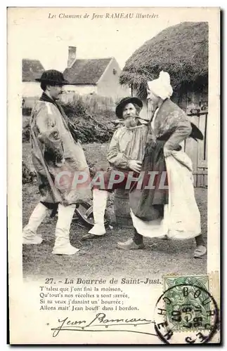 Cartes postales Folklore Les chansons de Jean Rameau illustrees La Bourree de Saint Just
