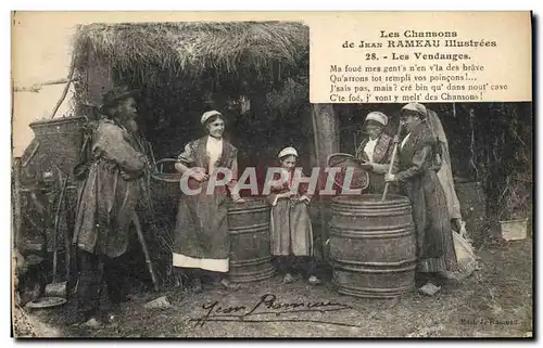 Cartes postales Folklore Les chansons de Jean Rameau illustrees Les Vendanges