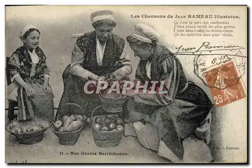 Cartes postales Folklore Les chansons de Jean Rameau illustrees Nos Gentes Berrichonnes