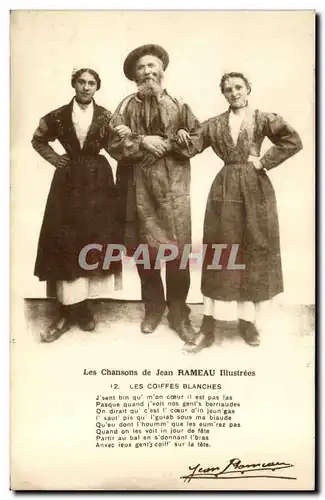 Cartes postales Folklore Les chansons de Jean Rameau illustrees Les coiffes blanches
