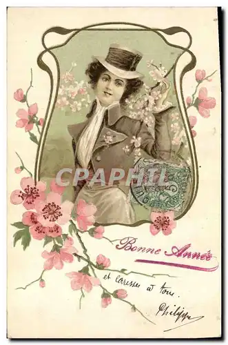 Cartes postales Fantaisie Fleurs Femme