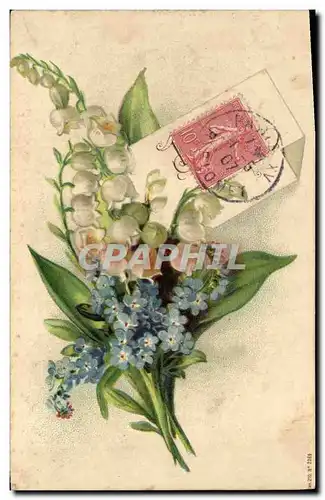 Cartes postales Fantaisie Fleurs Muguet