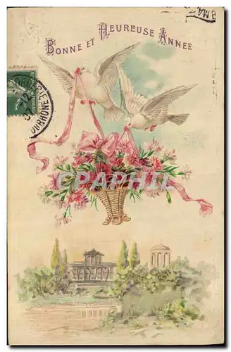 Cartes postales Fantaisie Fleurs Colombes