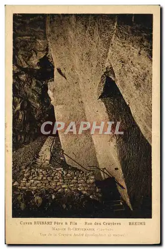 Cartes postales Folklore Vin Vendange Champagne Ruinart Rue des Crayeres Reims Vue de la crayere Andre