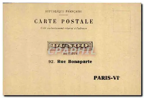 Cartes postales Publicite Dunod Editeur Rue Bonaparte Paris 6eme