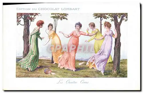 Ansichtskarte AK Publicite Chocolat Lombart Les quatre coins Femmes