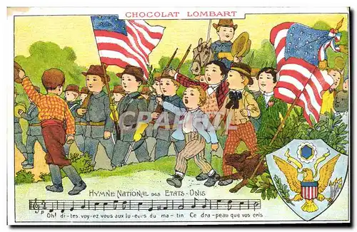 Cartes postales Publicite Chocolat Lombart Hymne national des Etats Unis Aigle
