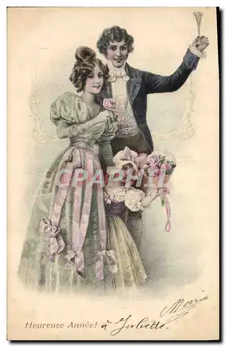 Cartes postales Fantaisie Illustrateur Femme Enfant Champagne