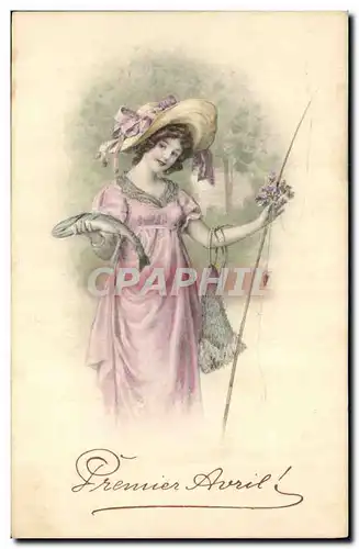 Cartes postales Fantaisie Illustrateur Femme Peche Poisson