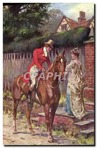 Ansichtskarte AK Fantaisie Illustrateur Cheval Femme Cavalier