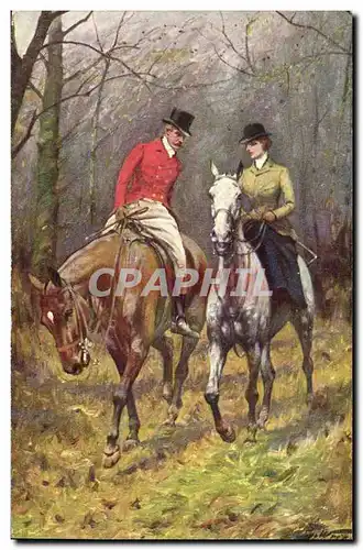 Cartes postales Fantaisie Illustrateur Femme Cheval Cavalier