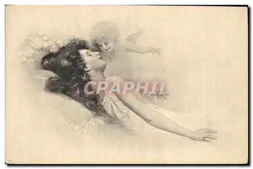 Cartes postales Fantaisie Illustrateur Femme Ange