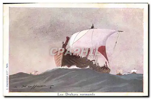 Cartes postales Fantaisie Illustrateur Haffner Bateau Les drajars normands