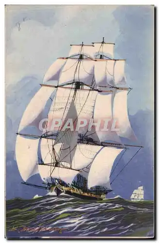 Cartes postales Fantaisie Illustrateur Haffner Bateau La Chasse 1er Empire