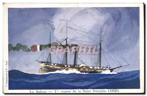 Cartes postales Fantaisie Illustrateur Haffner Bateau Le Sphinx 1er vapeur de la flotte francaise 1829