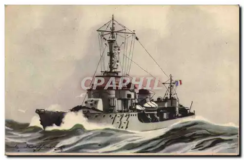 Cartes postales Fantaisie Illustrateur Haffner Bateau Torpilleur Bombarde