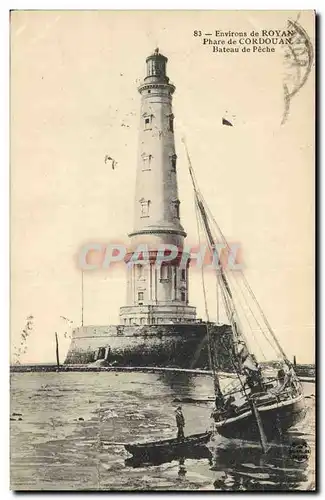 Cartes postales Phare de Cordouan Environs de Royan Bateau de peche