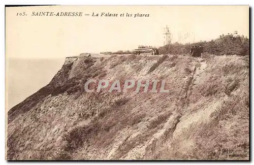 Cartes postales Phare Sainte Adresse La falaise et les phares