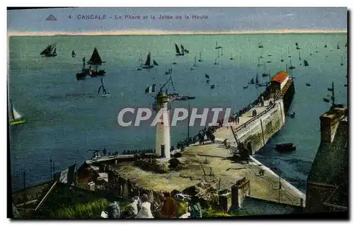 Cartes postales Phare Cancale Le phare et la jetee de la Houle
