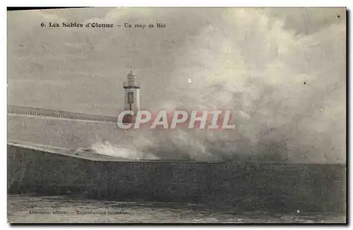 Ansichtskarte AK Phare Les Sables d&#39Olonne Un coup de mer