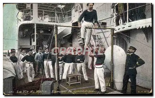 Cartes postales Militaria La vie du Marin Exercices de gymnastique