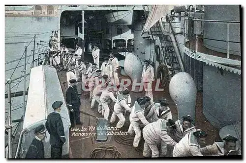 Cartes postales Militaria La vie du Marin Manoeuvres du Cabestan