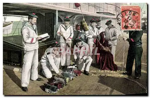 Cartes postales Militaria La vie du Marin Ecole de fanionnage
