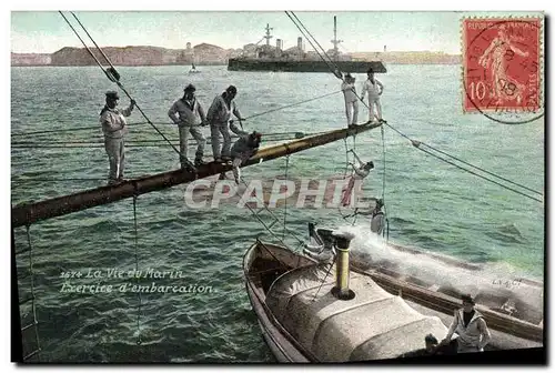 Cartes postales Militaria La vie du Marin Exercice d&#39embarcation