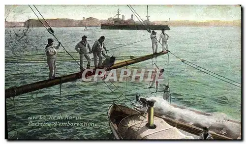 Cartes postales Militaria La vie du Marin Exercice d&#39embarcation