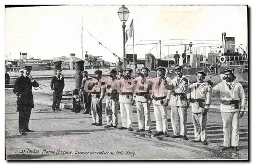 Cartes postales Militaria La vie du Marin Toulon Exercice au revolver au Petit Rang