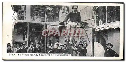 Cartes postales Militaria La vie du Marin Exercices de gymnastique