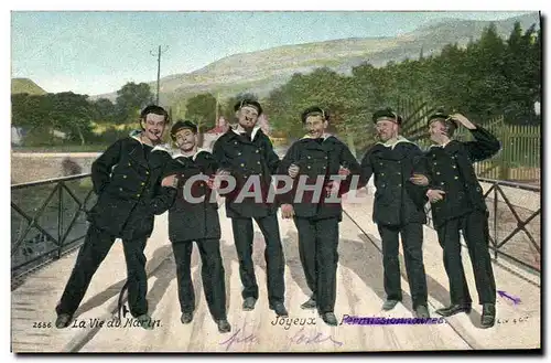 Cartes postales Militaria La vie du Marin Joyeux permissionnaires