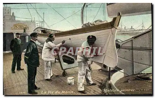Cartes postales Militaria La vie du Marin Matelots peintres