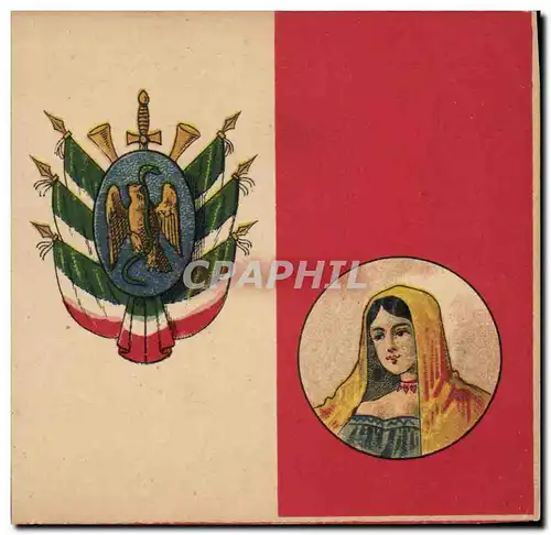 Cartes postales Drapeau Femme Mexique Mexico