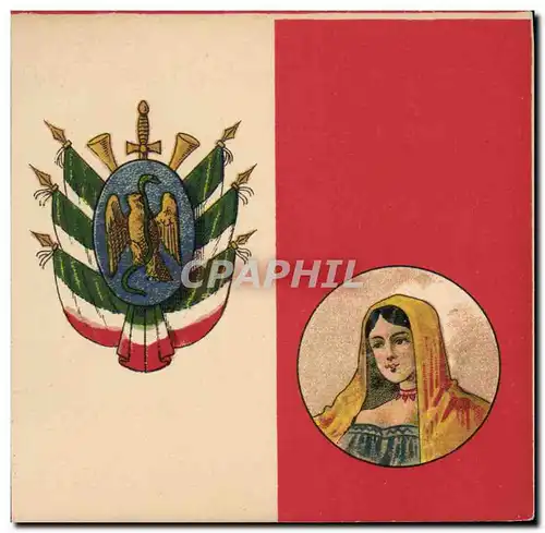 Cartes postales Drapeau Femme Mexique Mexico