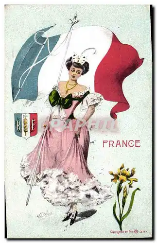 Ansichtskarte AK Drapeau Femme France