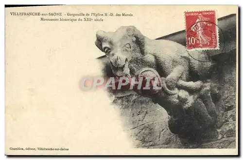 Cartes postales Villefranche sur Saone Gargouille de l&#39eglise ND des Marais