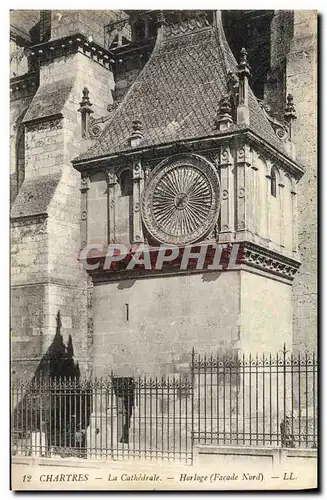Cartes postales Horloge La cathedrale Chartres
